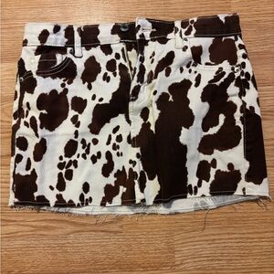 No Boundaries Brown and White Patterned Skirt